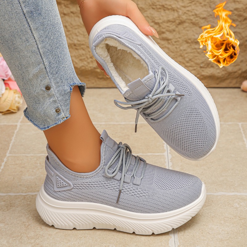 2027 Baskets de marche d'extér - Knit Fabric Lace Up Sneakers avis et prix